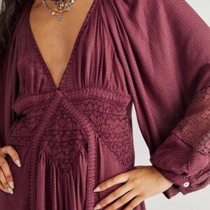 Free people brigands maxi dress with lace details In